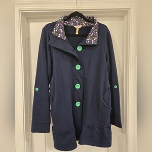 Matilda Jane Navy Jacket with Green Accents